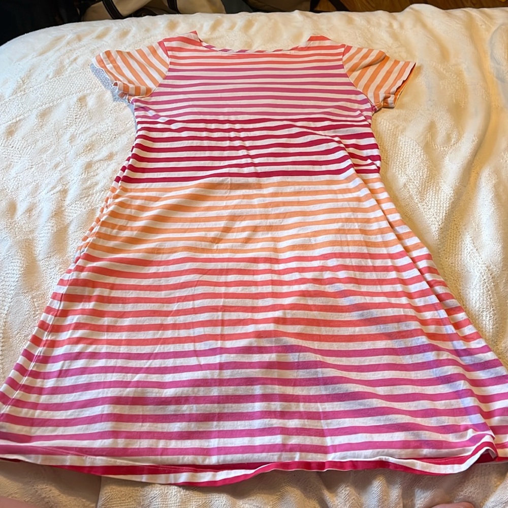 Land’s End Girls Striped T-shirt Dress Size M 10-12